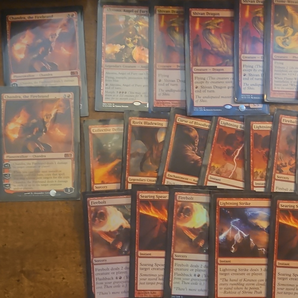 70 card burn deck mostly mythic and rare cards .....